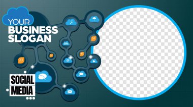 Sosyal medya için düzenlenebilir modern şablon. Promosyon şablonu. Sosyal medya afişi, vektör.