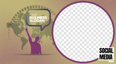 Sosyal medya için düzenlenebilir modern şablon. Promosyon şablonu. Sosyal medya afişi, vektör.