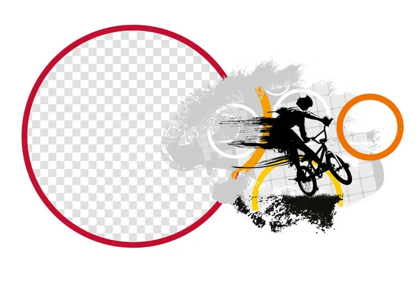 Active Young Woman Doing Tricks Bicycle Extreme Sport Concept Sport — Stock Vector