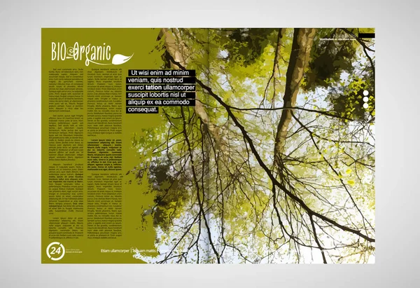 Eco Brochure Layout Nature Landscape Background Vctor Illustration Ready Use — Vettoriale Stock