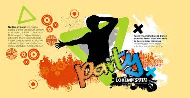 Gece hayatı ve müzik festivali konsepti. Resimler afiş ya da poster için hazır 