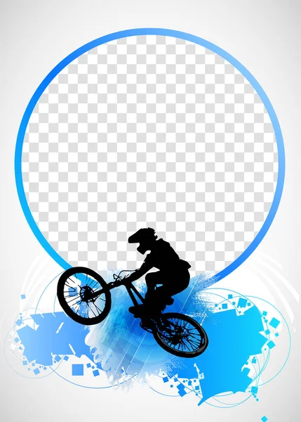 Man riding motobike, extreme sport racing, vector illustration