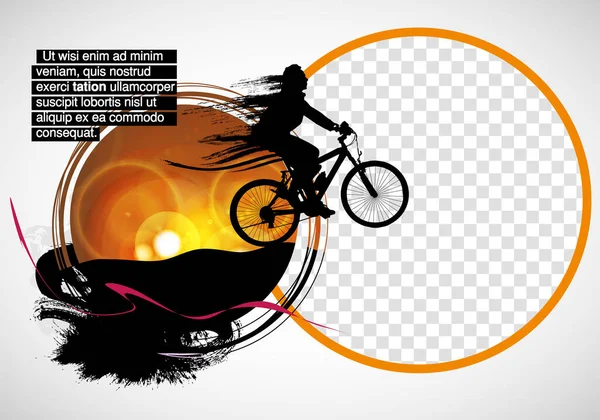 Bmx Jinete Fondo Abstracto Vector Deportivo — Vector de stock