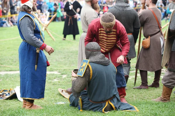 Czersk Poland June 2022 Historical Picnic Swedes Castle Horse Show — Stock Photo, Image