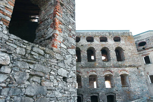 Ruins of an old castle. Stone wall texture background. High quality photo