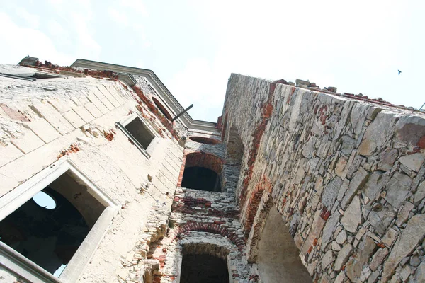 Ruínas Velho Castelo Parede Pedra Textura Fundo Foto Alta Qualidade — Fotografia de Stock