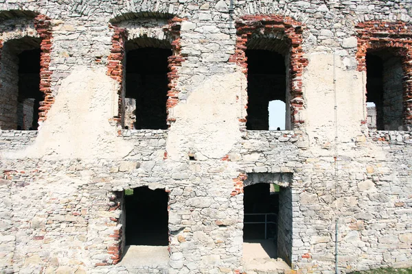 Ruins Old Castle Stone Wall Texture Background High Quality Photo — стоковое фото