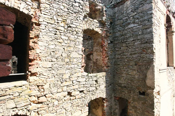Ruins Old Castle Stone Wall Texture Background High Quality Photo — Φωτογραφία Αρχείου