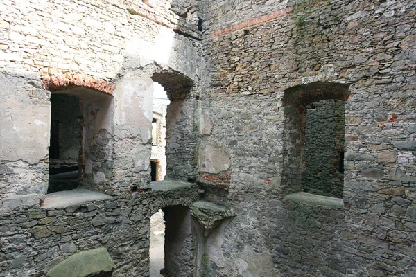 Ruinen Einer Alten Burg Steinmauer Textur Hintergrund Hochwertiges Foto — Stockfoto