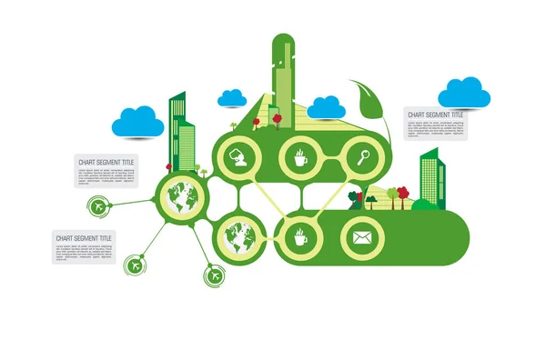 Green Cities Help World Eco Friendly Concept Ideas Vector Illustration — Wektor stockowy