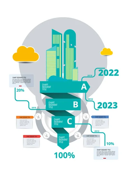 Urban Landscape Ready Infographic Elements Smart City — Stockvector