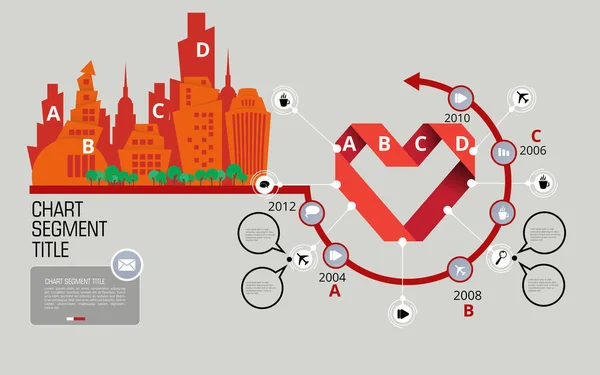 Vector Illustration Infographic Urban Landscape Smart City Futuristic Elements — Stockový vektor