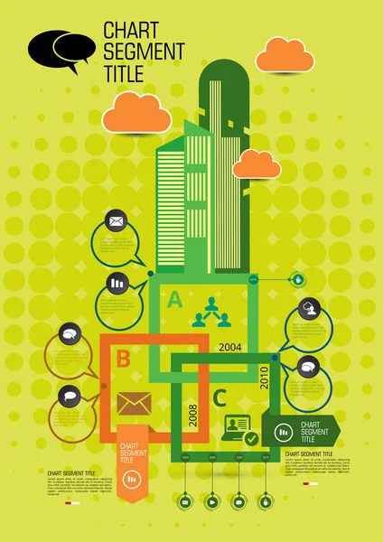 Vector Illustration Infographic Urban Landscape Smart City Futuristic Elements — Vector de stock