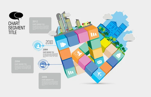 Vector Illustration Infographic Urban Landscape Smart City Futuristic Elements — Stockový vektor