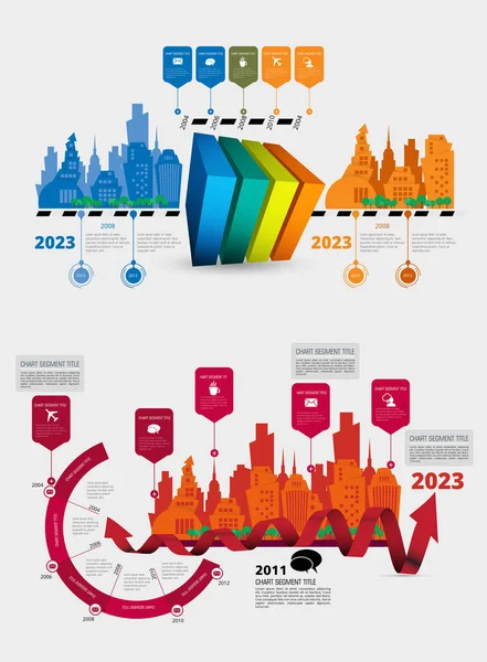 Wektorowa Ilustracja Infograficznego Krajobrazu Miejskiego Inteligentne Miasto Futurystycznymi Elementami — Wektor stockowy