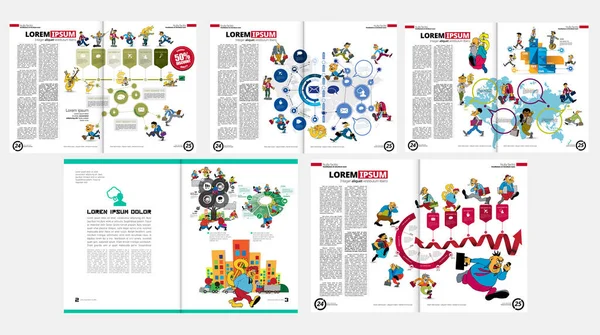 Business Magazine Brochure Lay Out Eenvoudig Bewerken — Stockvector