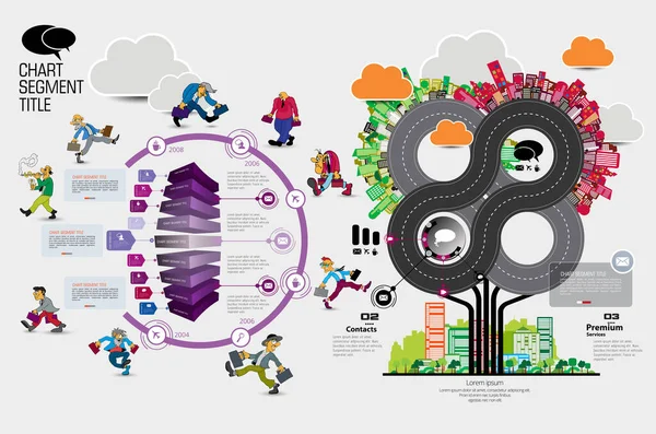 Vector Illustration Infographic Urban Landscape Smart City Futuristic Elements — Stockový vektor