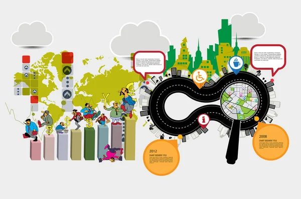 Vector Illustration Infographic Urban Landscape Smart City Futuristic Elements — 图库矢量图片
