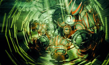 Gelecekçi teknoloji tarzı. Teknoloji sunumları için mükemmel bir geçmiş. 3d illüstrasyon