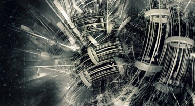 Gelecekçi teknoloji tarzı. Teknoloji sunumları için mükemmel bir geçmiş. 3d illüstrasyon