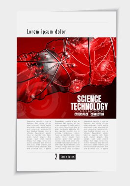 Soyut teknoloji kavramına sahip düzen broşür, yıllık rapor veya dergi, vektör için hazır