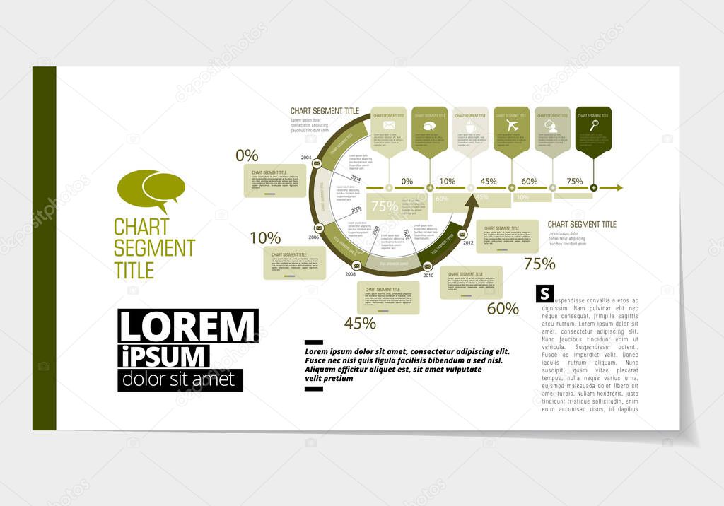 Business presentation infographic template, vector