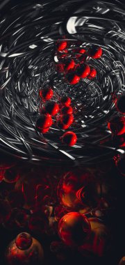 3D illüstrasyon fütüristik teknoloji tarzı. Pankart veya poster için teknoloji arkaplanı.