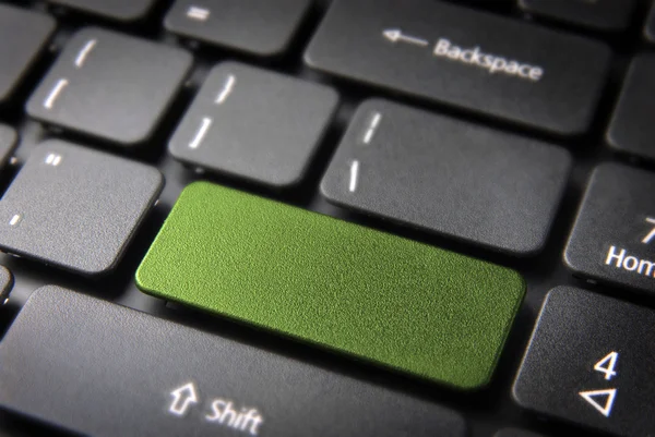 Tecla verde do teclado — Fotografia de Stock