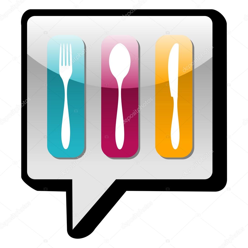 Cutlery icons in social network bubble