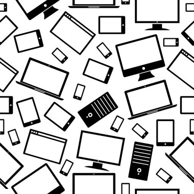 bilgisayar, mobil ve tablet simgeler desen