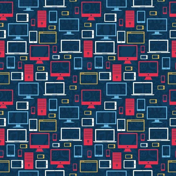 Computer icons seamless pattern — Stock Vector