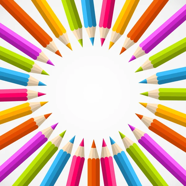 Back to school pencil rainbow circle — Stock Vector