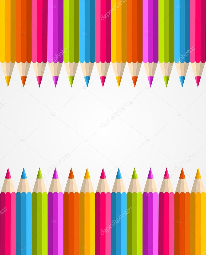 Rainbow colorful pencils banner pattern