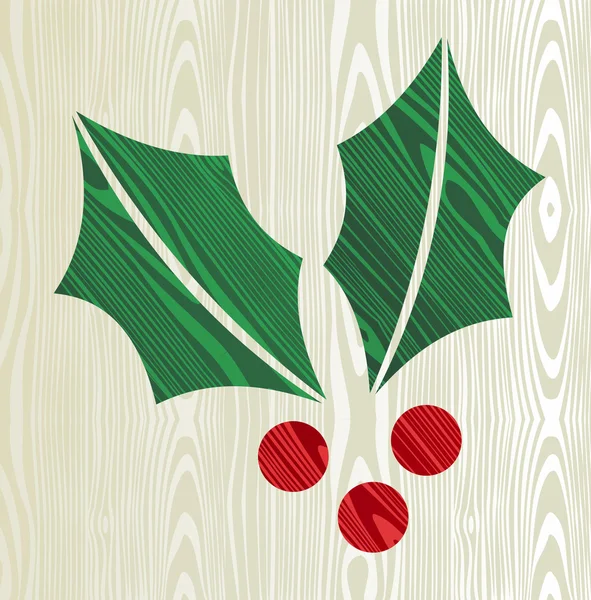 Christmas wooden mistletoe silhouette — Stock Vector