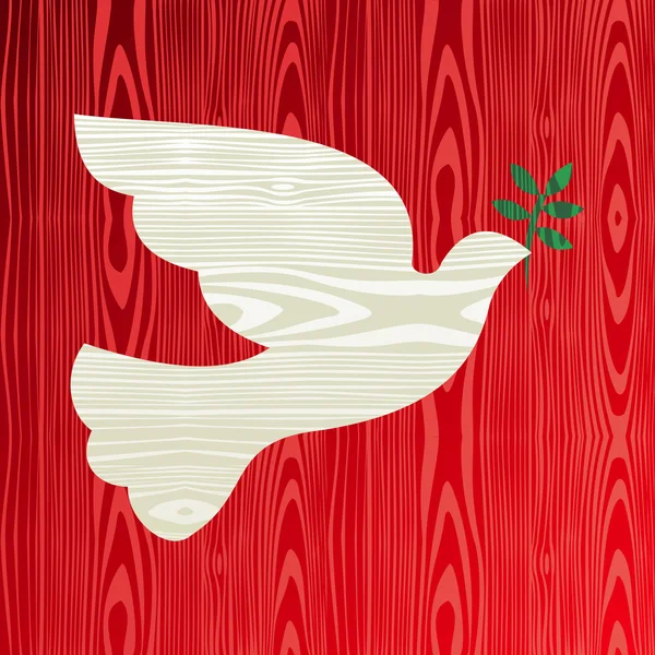 木製のクリスマスの平和の鳩 — ストックベクタ