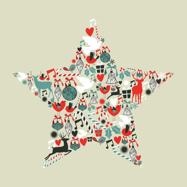 Iconos de Navidad forma estrella — Vector de stock