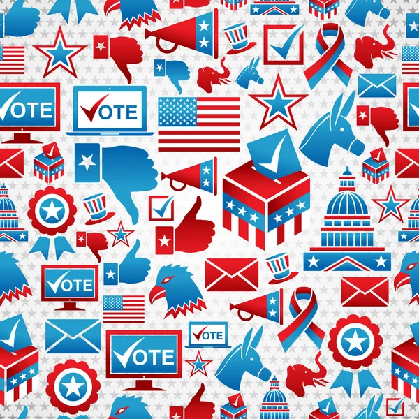 미국 선거 아이콘 패턴 — 스톡 벡터