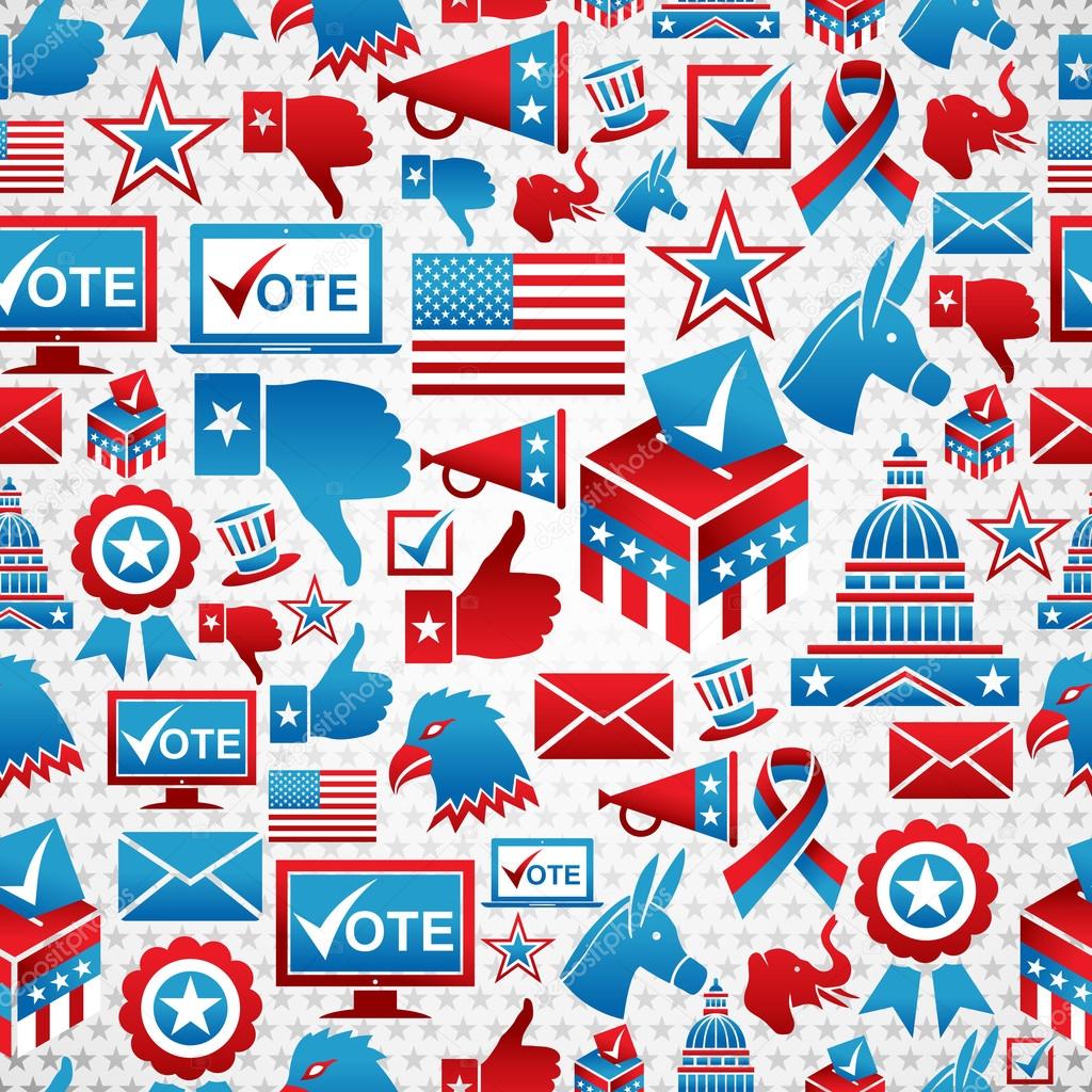 USA elections icons pattern