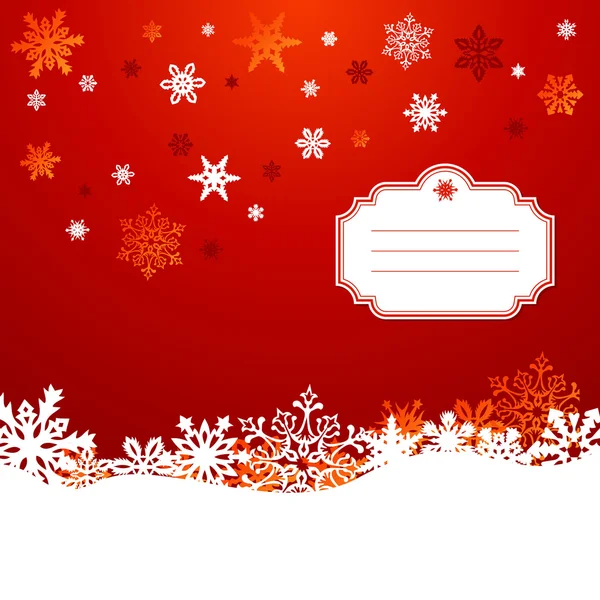 Jul snöflingor gratulationskort bakgrund — Stock vektor