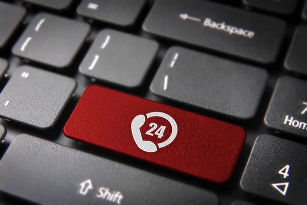 24 timmar internet support koncept — Stockfoto