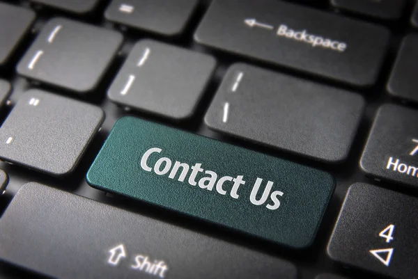 Neem contact op met ons toetsenbord sleutel, website sjabloon sectieachtergrond — Stockfoto