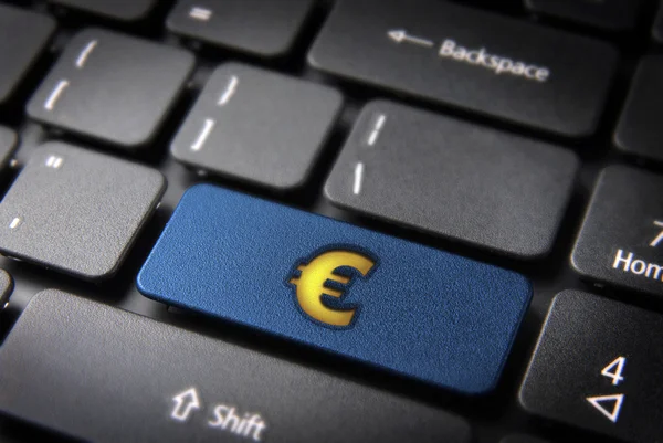 Internet euro bölgesi ile para kazanmak — Stok fotoğraf