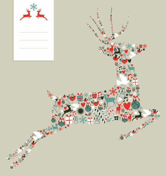 Рождественские иконы в прыгающих оленях — стоковый вектор