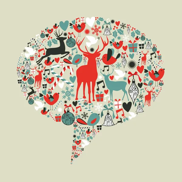 Noel sosyal medya konuşma balonu — Stok Vektör