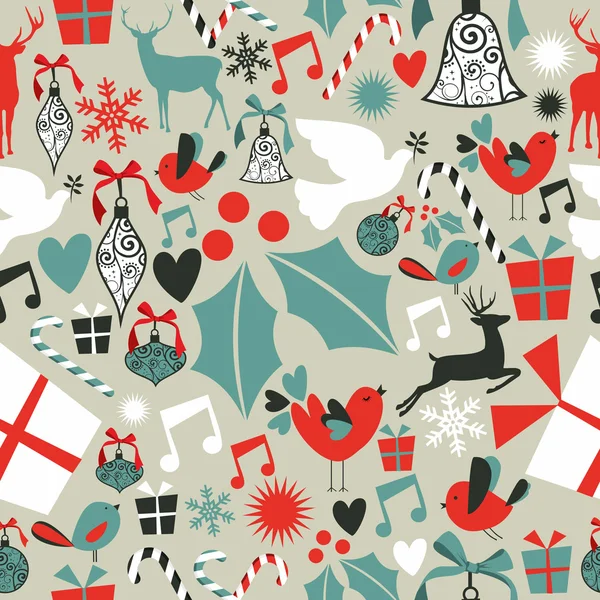 Kerst iconen naadloze patroon — Stockvector