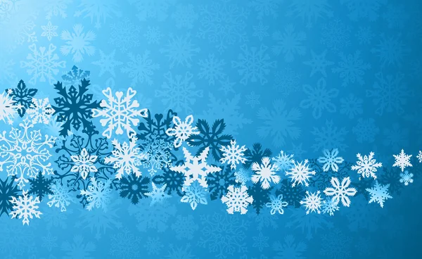 Kerstmis blauwe sneeuwvlokken achtergrond — Stockvector