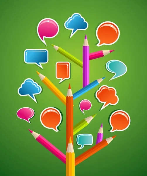 Árbol educativo de redes sociales — Vector de stock