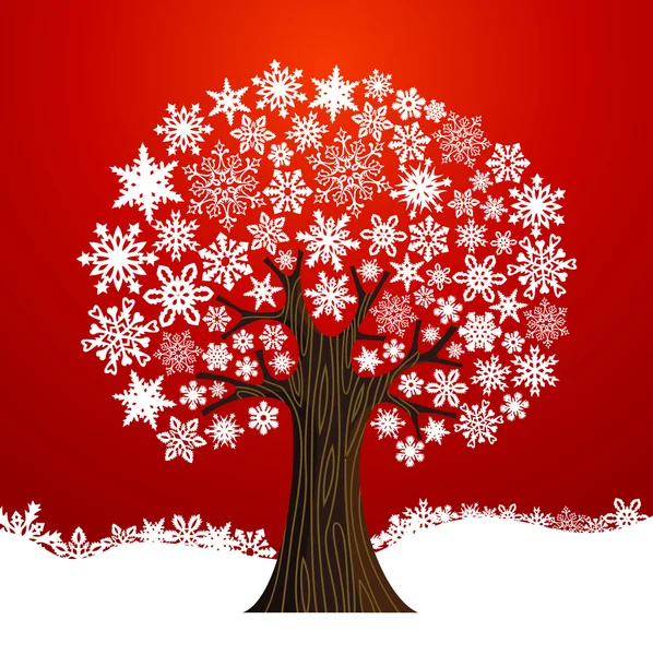 Christmas winter tree background — Stock Vector