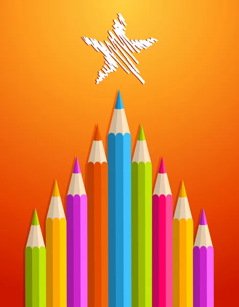Art pencils Christmas tree — Stok Vektör
