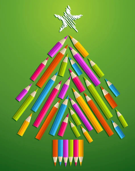 Art and design education Christmas tree — Stock Vector